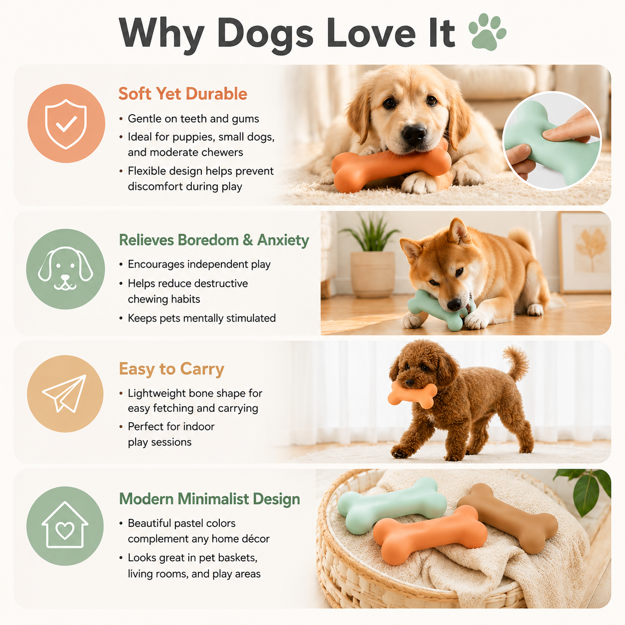 Mildshave®Bone Toy – Durable Interactive Dog Chew Toy
