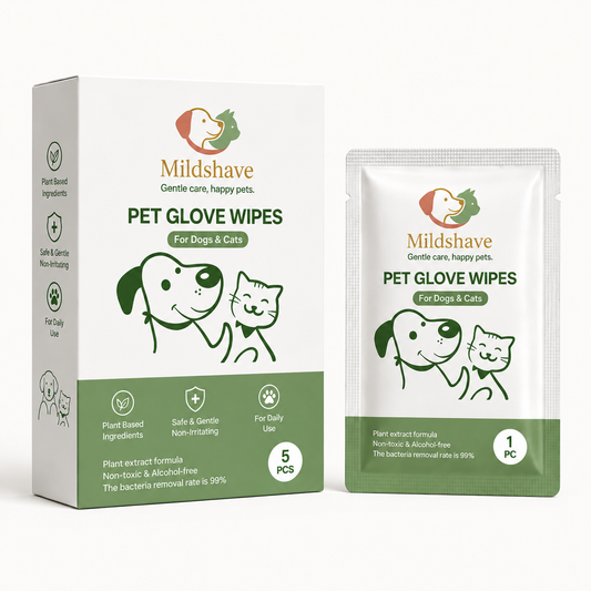 Mildshave®Disposable Pet Bath Gloves | No-Rinse, Lick-Safe