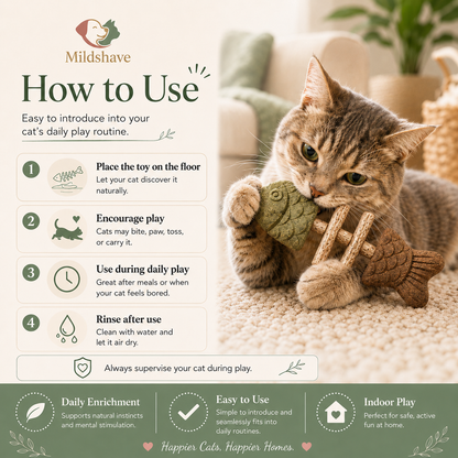 Mildshave® Fishbone Catnip Chewable for Cats (Toys)🐱